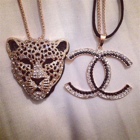 chanel leopard chain|chanel necklace set.